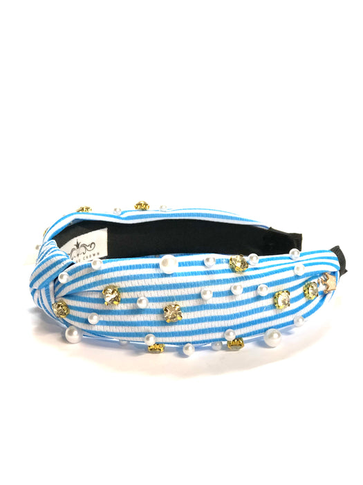 Breeze Blue Stripe with Gems
