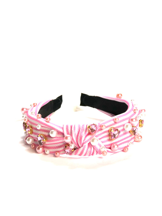 Lady Pink and White Stripe with Jewels