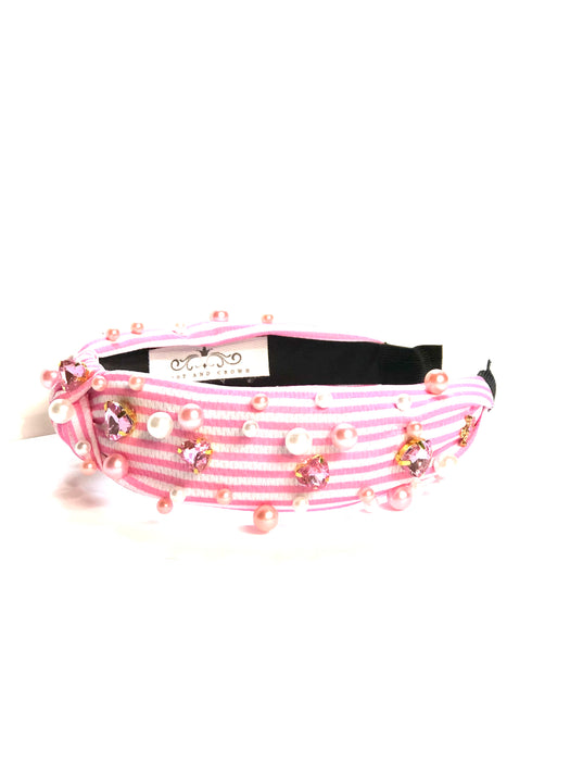 Lady Pink and White Stripe with Jewels