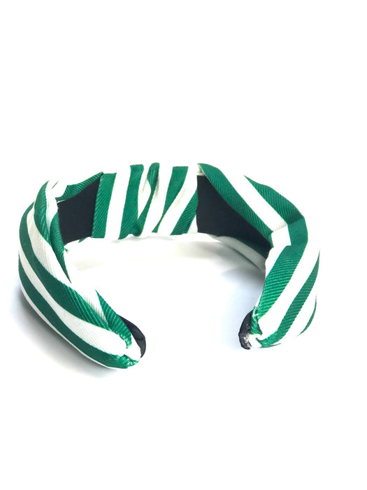 Green and White Striped Canvas Bandie