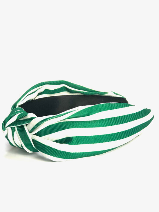 Green and White Striped Canvas Bandie