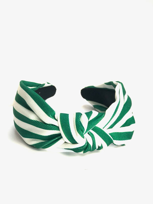 Green and White Striped Canvas Bandie