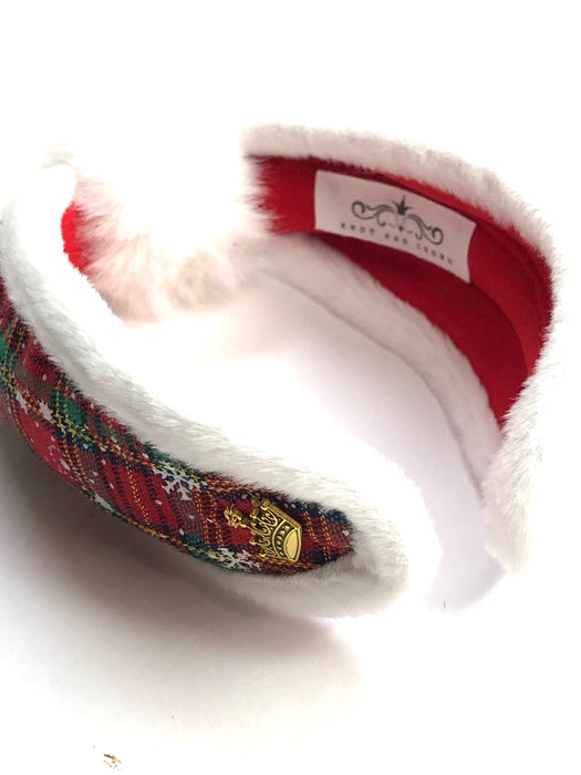 Snowflake Plaid with White Fur