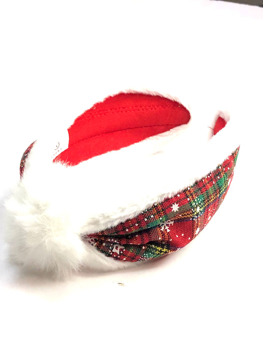 Snowflake Plaid with White Fur