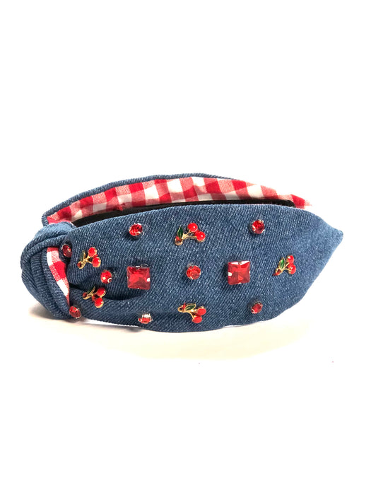 Sweet as Cherry Pie with Red Gingham Check and Denim